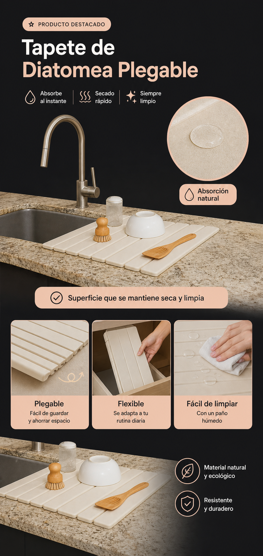 Tapete de Diatomea Plegable