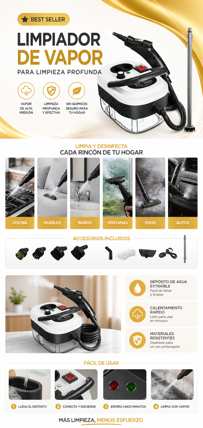 Limpiador De Vapor Para Limpieza Profunda Agregar a favoritos
