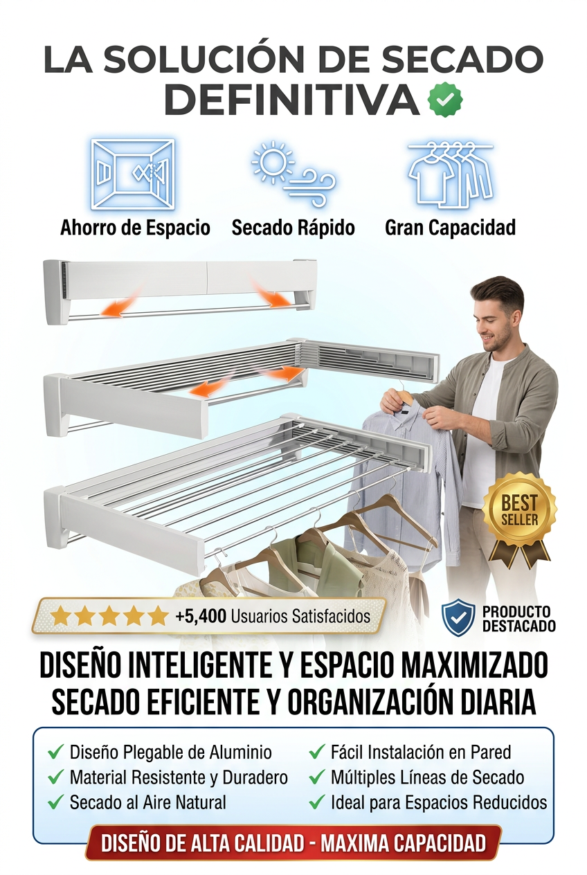 Colgador Pared Extensible Plegable | Ahorra Espacio al 100%