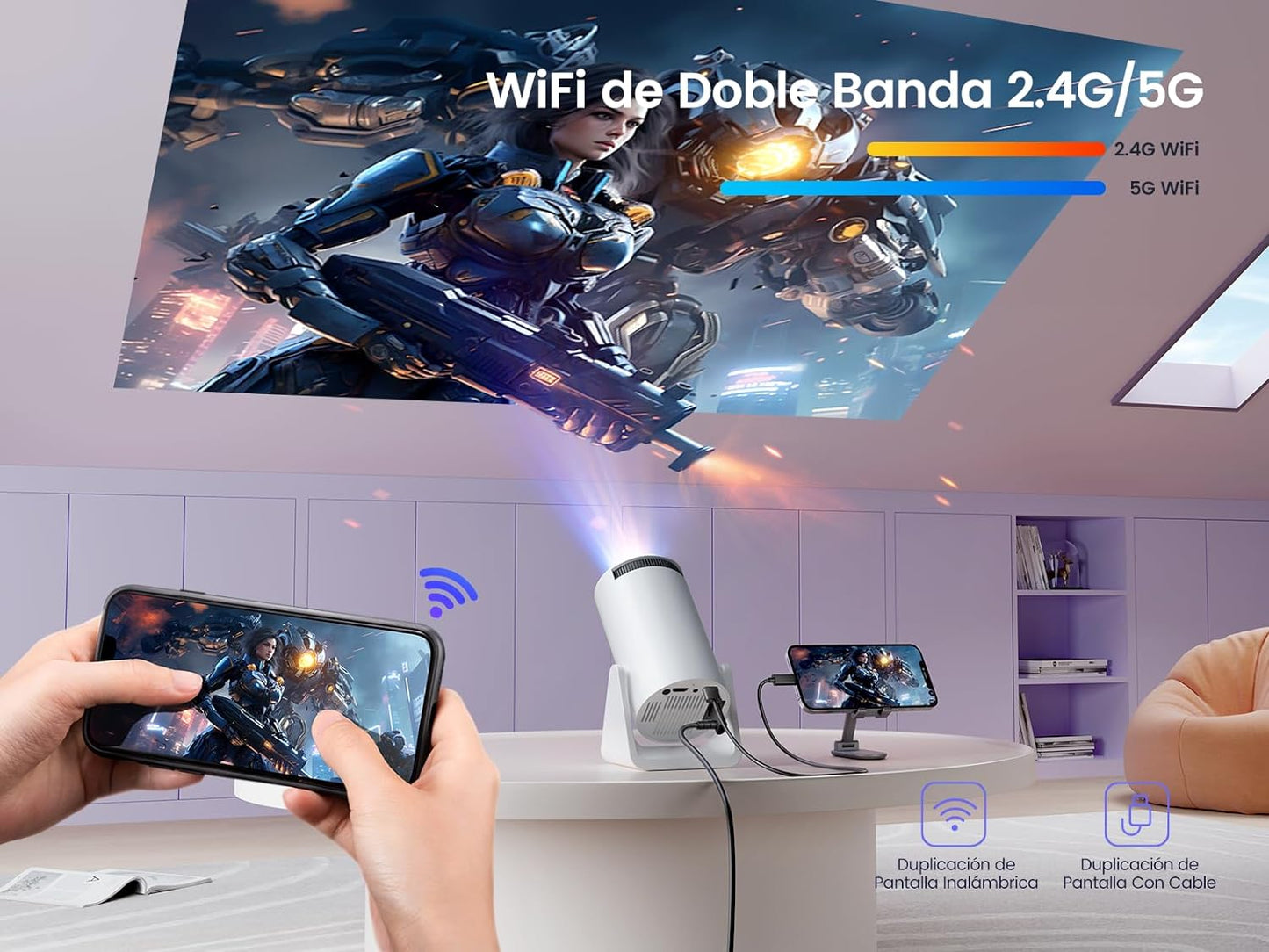 Proyector Smart TV | Peliculas | Series | Videojuegos
