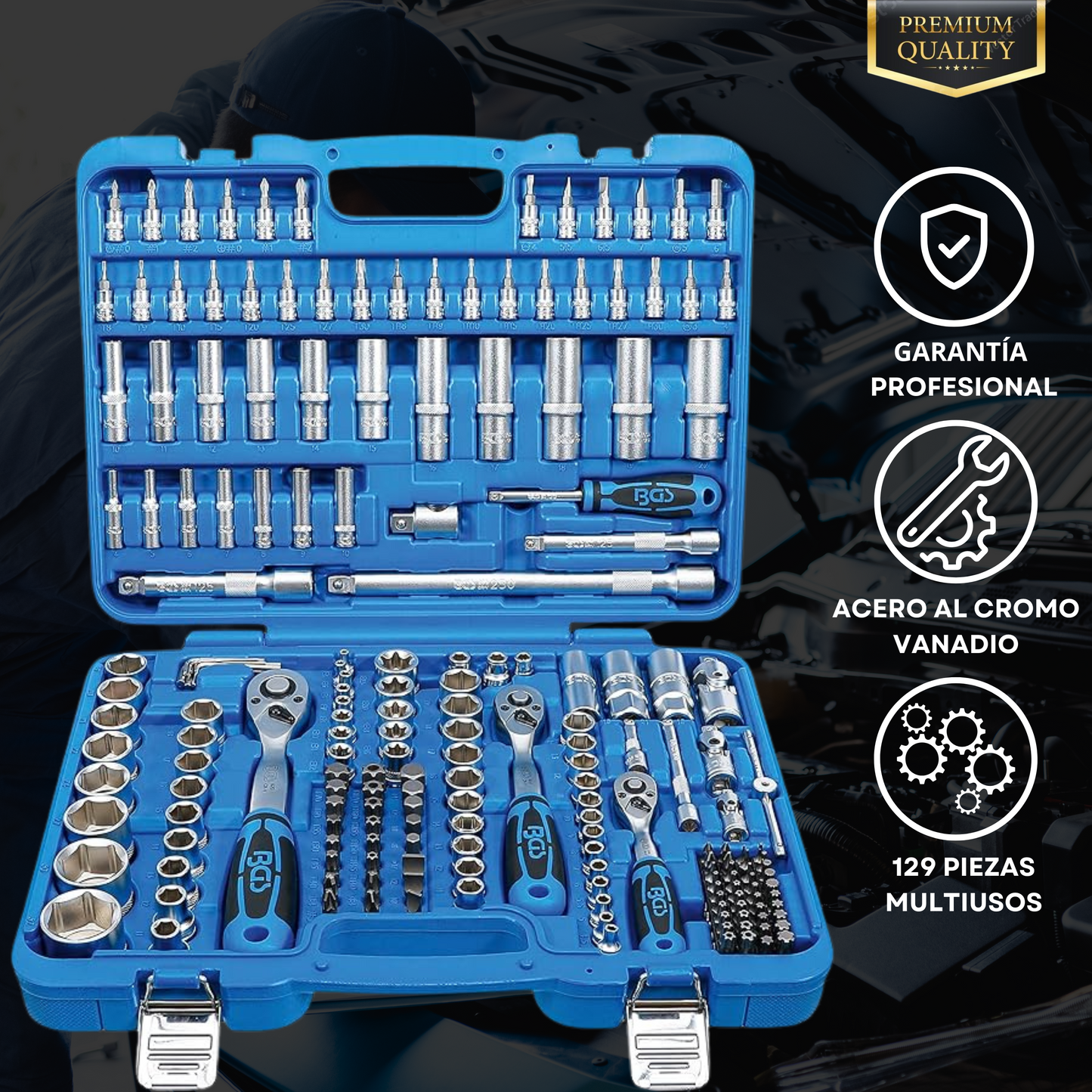 Juego de Llaves y Herramientas | Marca BGS®️ | Completo 192 Piezas