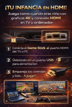 Video Consola TV Stick | 20.000 Juegos | 15 Emuladores