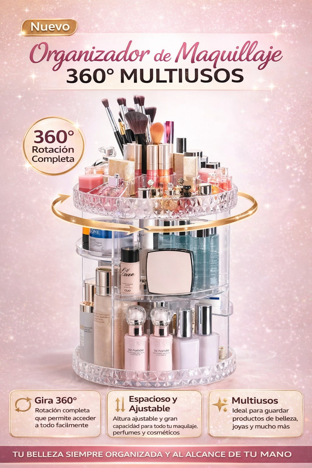 Organizador de Maquillaje 360° Multiusos