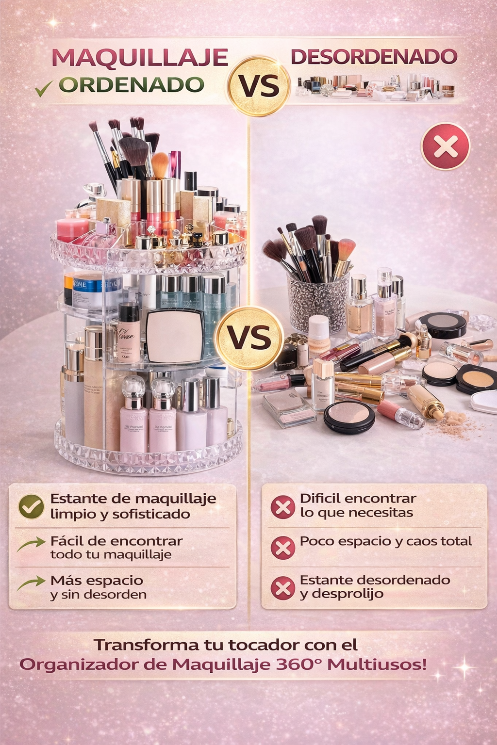 Organizador de Maquillaje 360° Multiusos