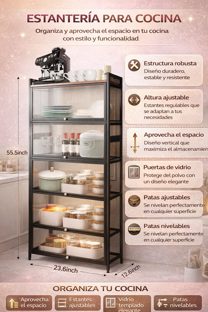 Estantes  de 5 niveles para cocinas, armarios de almacenamiento de cocina