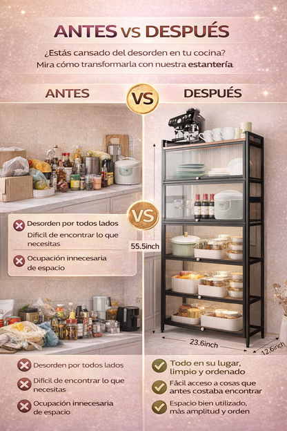 Estantes  de 5 niveles para cocinas, armarios de almacenamiento de cocina