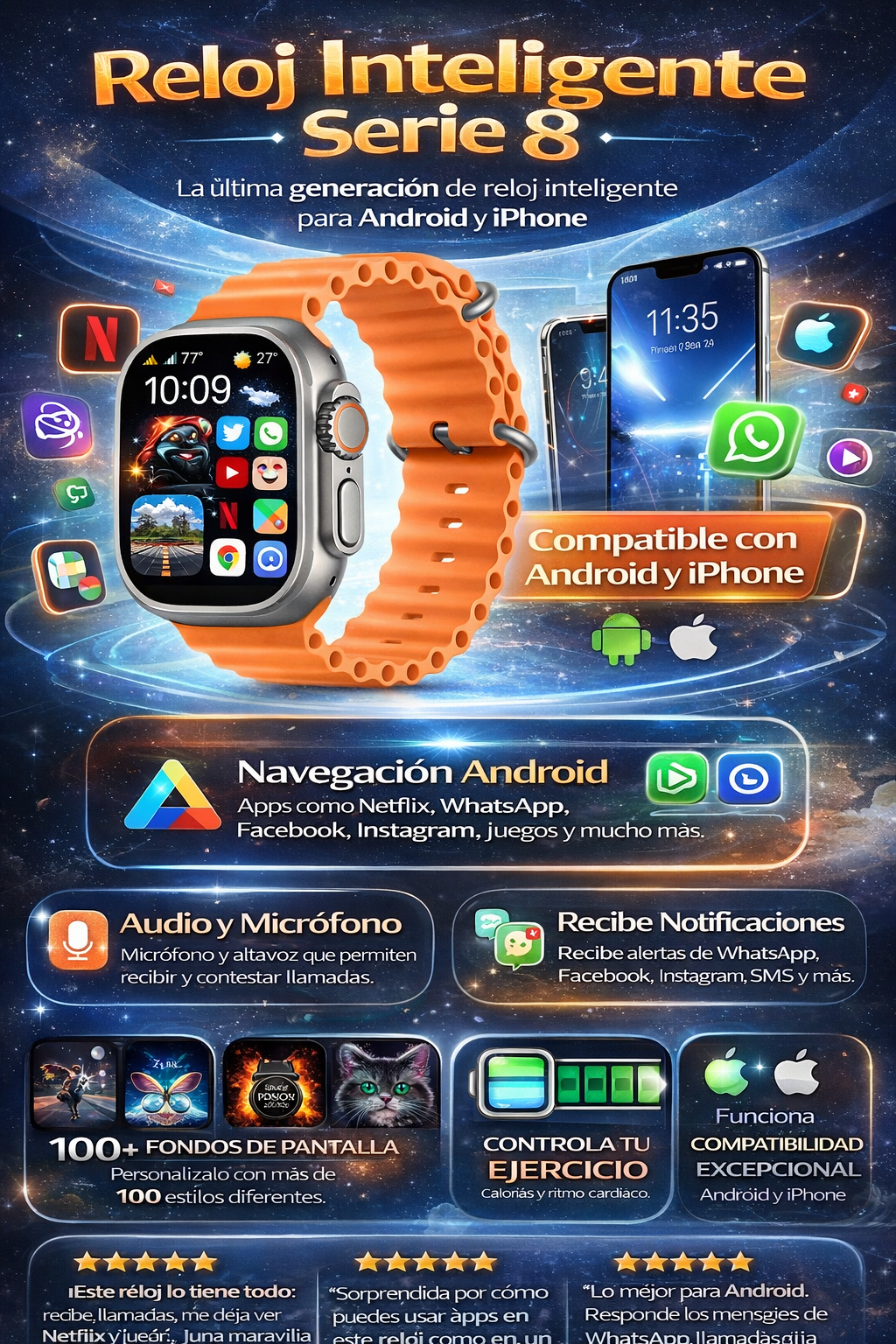 SmartWatch Inteligente Serie 8 | Android & iOs