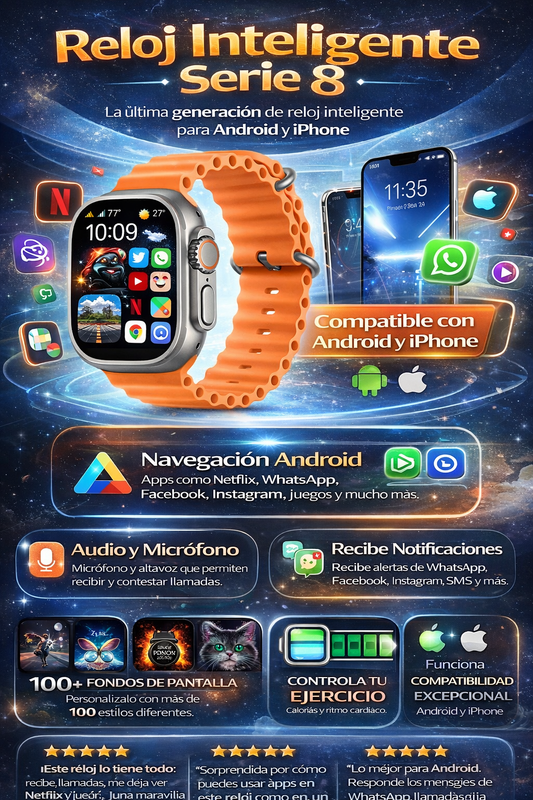 SmartWatch Inteligente Serie 8 | Android & iOs