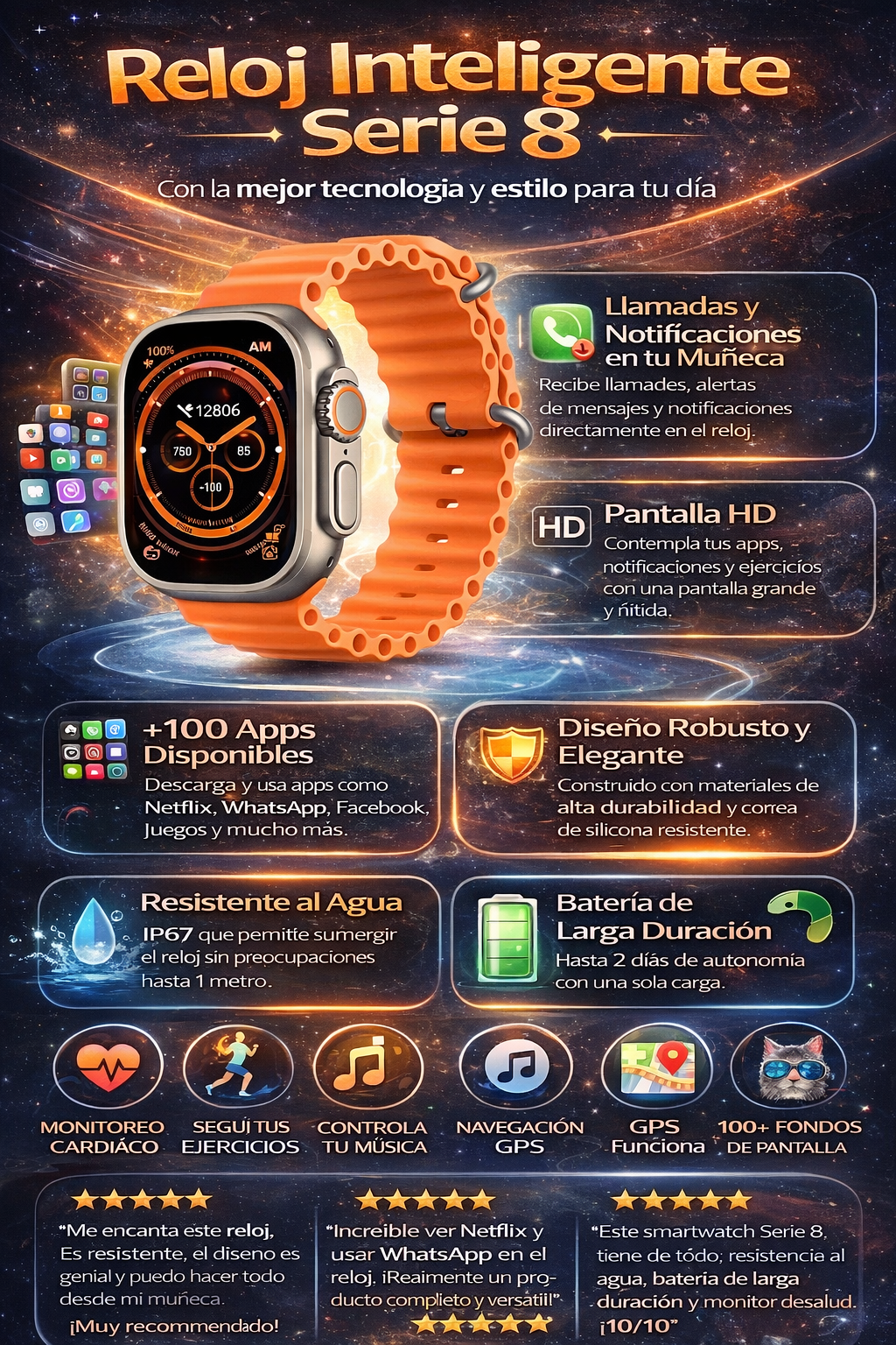 SmartWatch Inteligente Serie 8 | Android & iOs