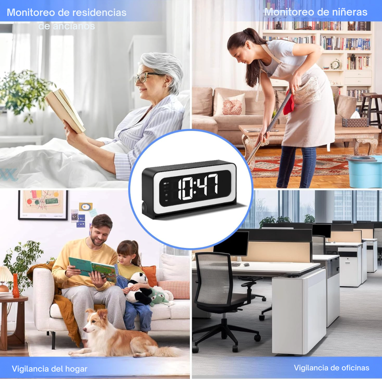 Camara Oculta con Sensor - Transmisión 4K Celular| Despertador y Alarma