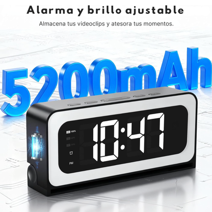 Camara Oculta con Sensor - Transmisión 4K Celular| Despertador y Alarma
