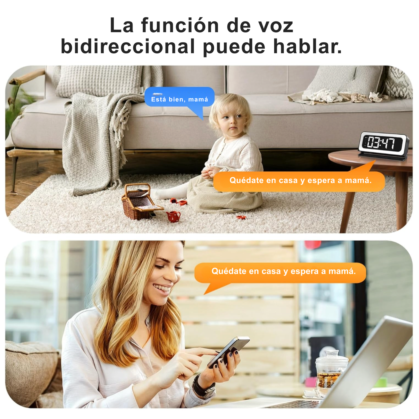 Camara Oculta con Sensor - Transmisión 4K Celular| Despertador y Alarma