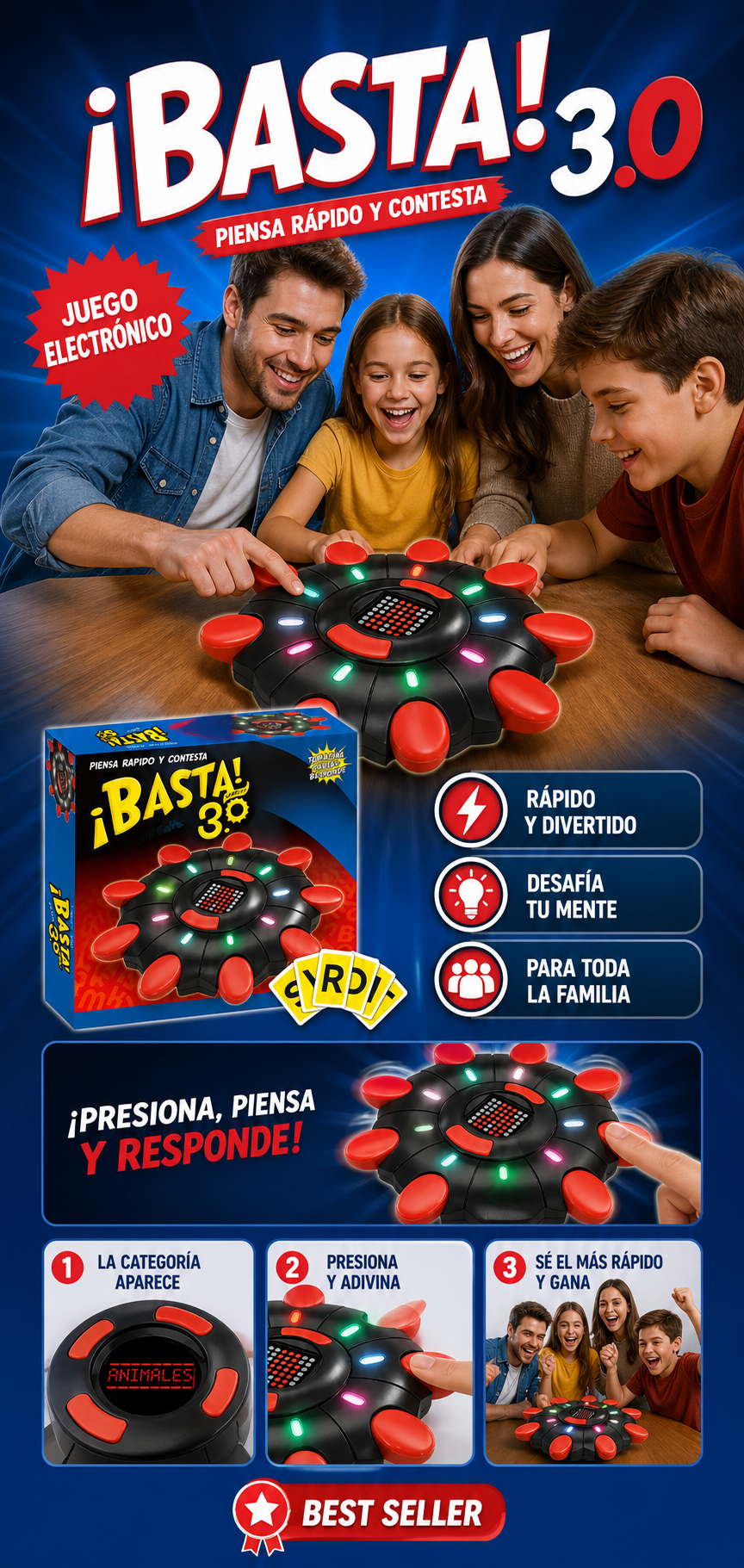 Juego De Mesa Electrónico Basta 3.0