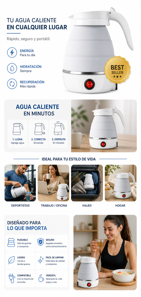 Hervidor de Agua Eléctrico Portátil Tetera