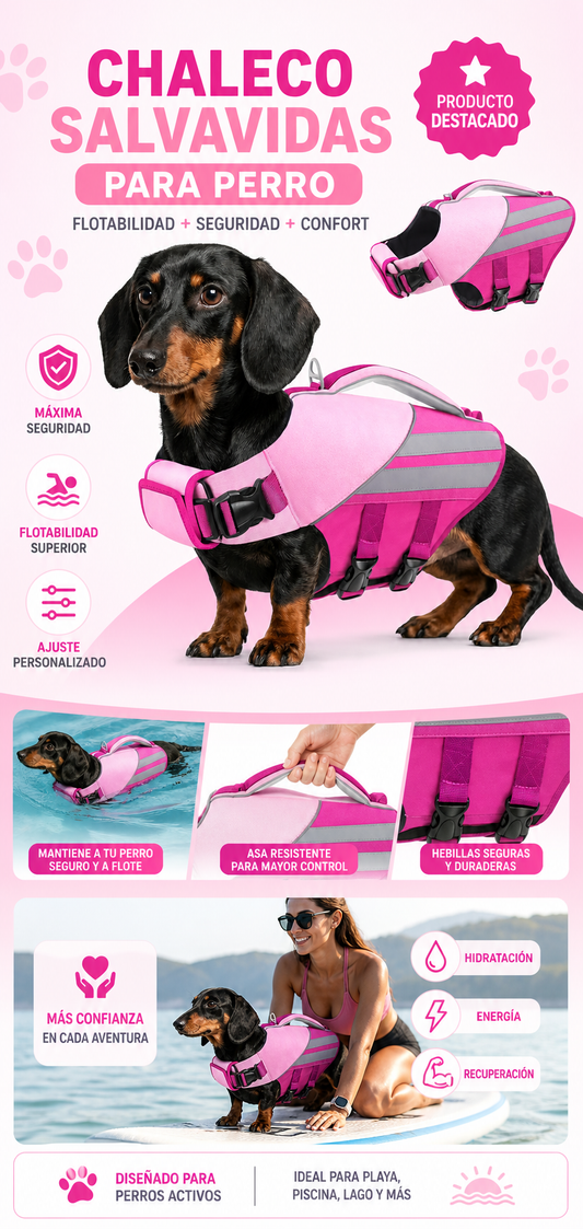 Chaleco Salvavidas Perro Flotabilidad Ajustable