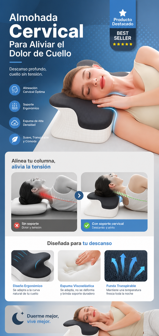 Almohada Cervical Para Aliviar El Dolor De Cuello
