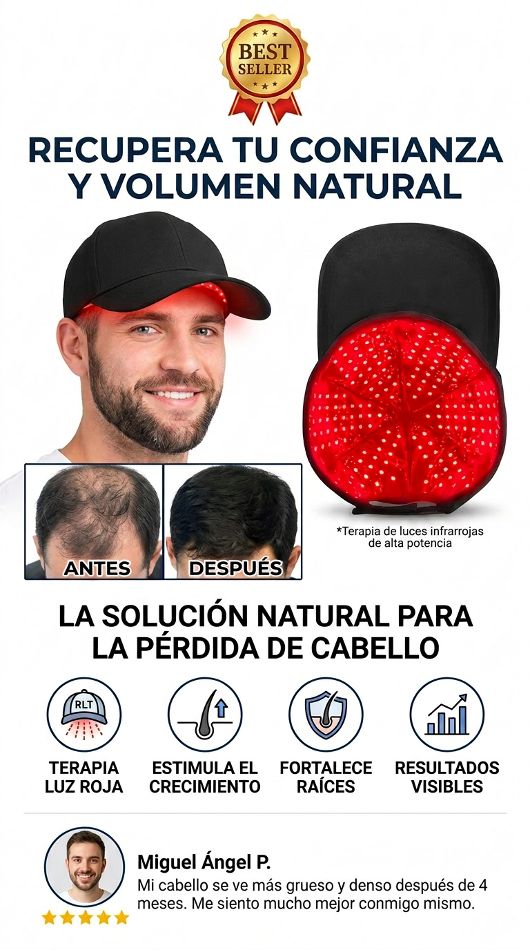 Gorra Terapéutica LED Anticaída con Tecnología de Luz Roja