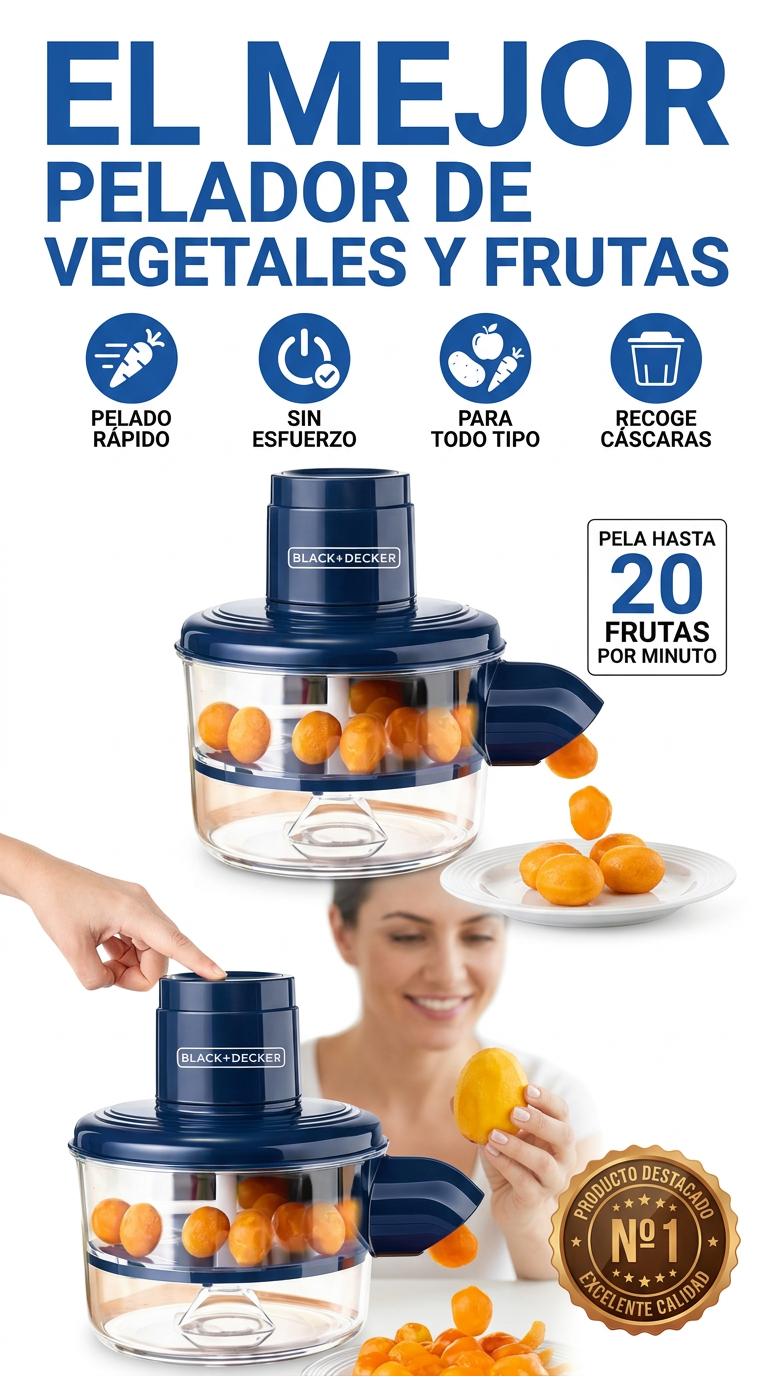 Pelador de Alimentos Eléctrico Plus Black + Decker