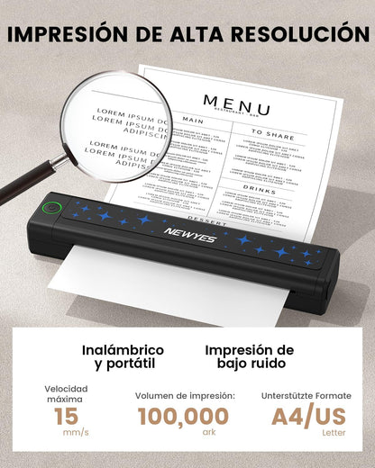 Impresora Térmica Portátil sin Tinta, con Conectividad Inalámbrica
