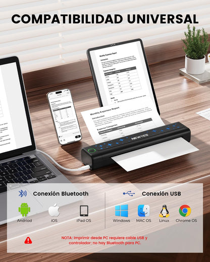 Impresora Térmica Portátil sin Tinta, con Conectividad Inalámbrica