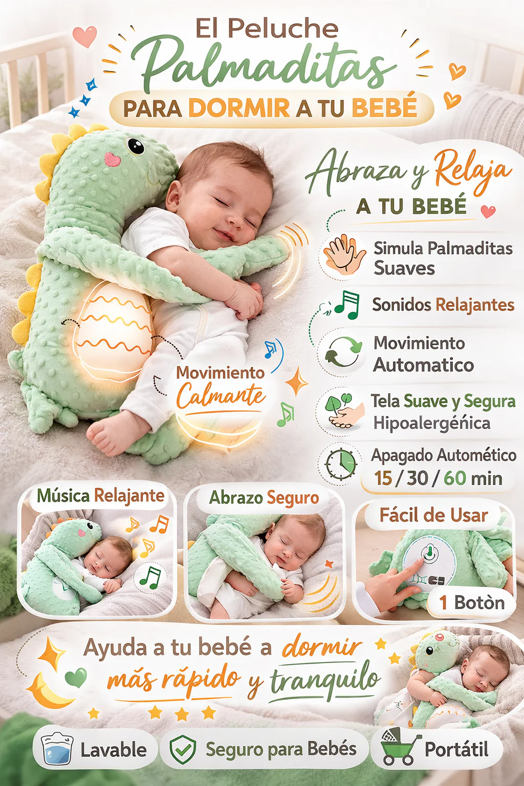 Peluche Dormilon | Ayuda a dormir y calmar a su bebé