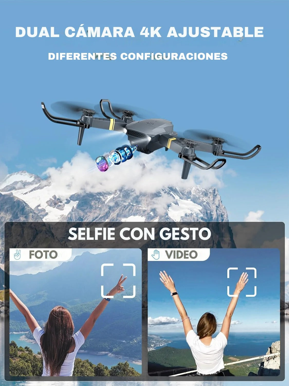 Dron 8K Video Cámara | Batería Adicional| Maletín con Accesorios