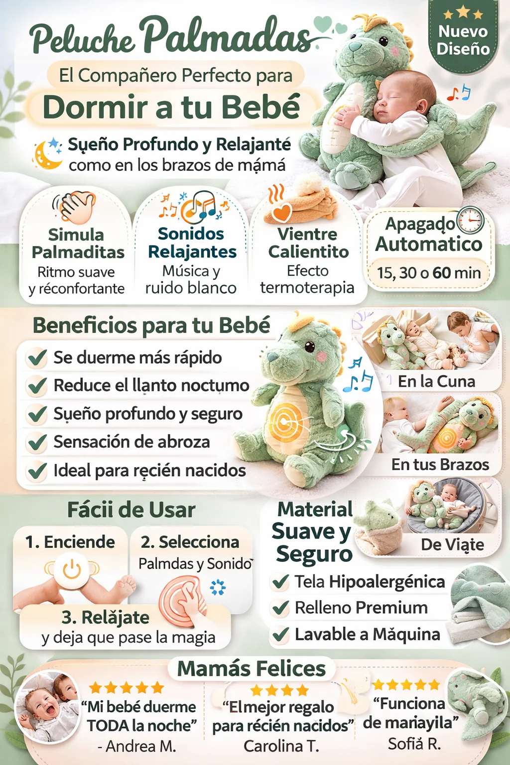 Peluche Dormilon | Ayuda a dormir y calmar a su bebé