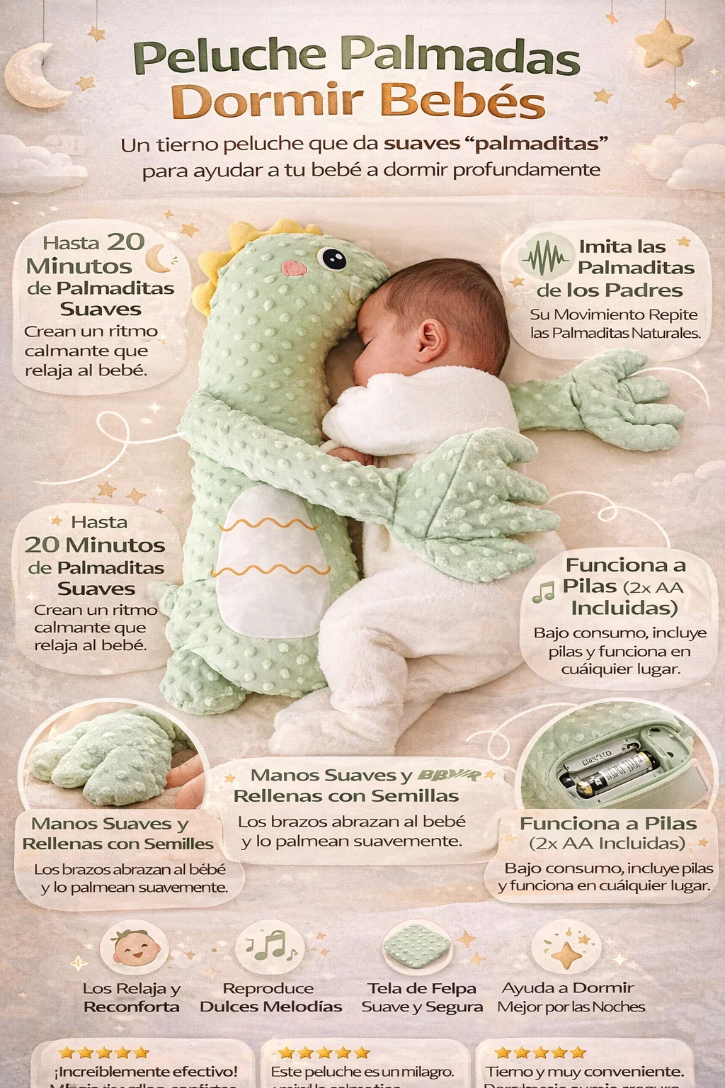 Peluche Dormilon | Ayuda a dormir y calmar a su bebé