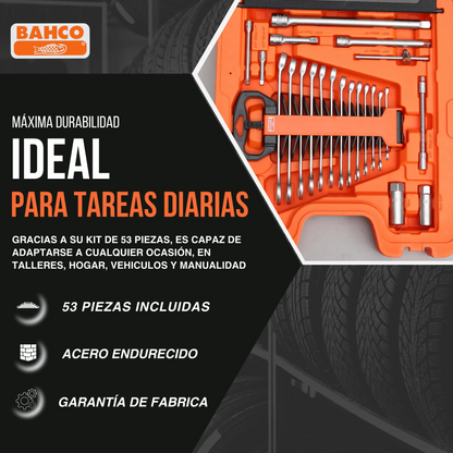 🔧 Bahco S530T – Juego de Llaves de Vaso Pass Through (53 piezas)
